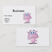 schattige trieste hippo visitekaartje (Voorkant / Achterkant)