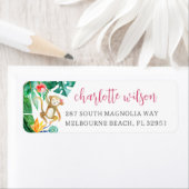 Schattige Tropical Monkey retouradres Etiket (Insitu)