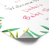 Schattige Tropisch Flamingo Twins Baby shower Poster (Hoek)