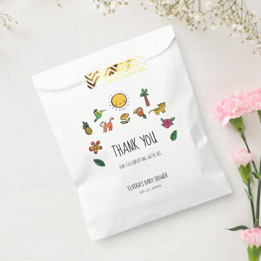 Schattige tropisch oerwoud Baby shower Bedankzakje (Gezegeld)