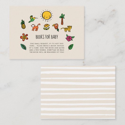 Schattige tropisch oerwoud Baby shower Boeken voor Informatiekaartje (Voorkant / Achterkant)