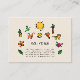 Schattige tropisch oerwoud Baby shower Boeken voor Informatiekaartje