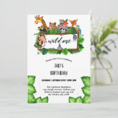 Schattige Tropisch Oerwoud Safari Wild One 1st Kaart (Staand voorkant)