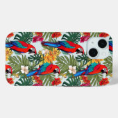 Schattige tropisch papegaaienpatroonstrand Case-Mate iPhone case (Achterkant (horizontaal))