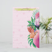 Schattige Tropisch Roze Flamingo Stationery Paper Briefpapier (Staand voorkant)