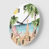 Schattige tropisch strand grote klok (Hoek)