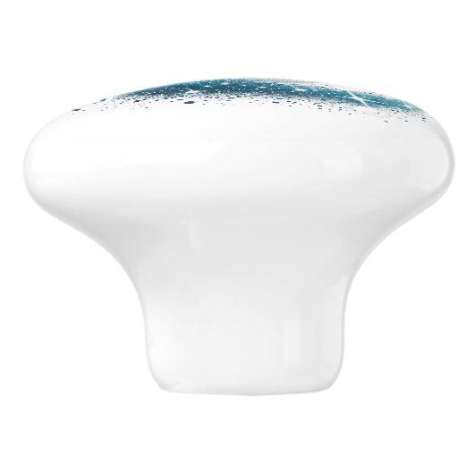 Schattige tropisch strandhuis dolfijnen keramische knop (Zijkant)