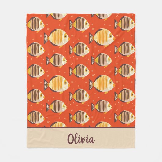 Schattige tropisch vissenpatroon fleece deken (Voorkant)