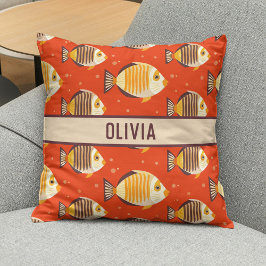 Schattige tropisch vissenpatroon kussen