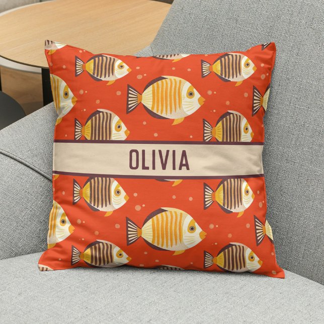 Schattige tropisch vissenpatroon kussen (Creator heeft geüpload)
