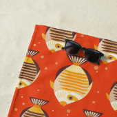 Schattige tropisch vissenpatroon strandlaken (In situ)