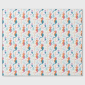 Schattige tropisch zeepaardje Ocean Beach thema Cadeaupapier (Vlak)