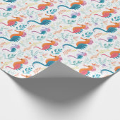 Schattige tropisch zeepaardje Ocean Beach thema Cadeaupapier (Hoek)