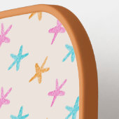 Schattige tropisch zeesterpatroon pickleball paddle (Links Detail)