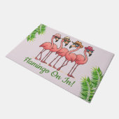 Schattige Tropische Flamingo Deurmat (Schuin)