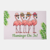 Schattige Tropische Flamingo Deurmat (Voorkant)