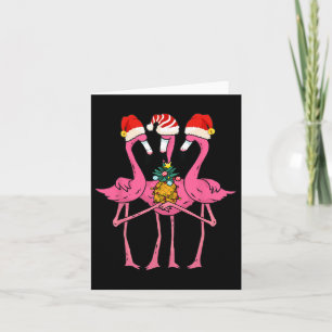 Schattige Tropische Flamingo's En Ananas Kerst In Kaart