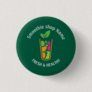 Schattige Tropische Fruit Smoothies Fruit Keuken w Ronde Button 3,2 Cm
