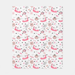 Schattige Tropische Halloween – Spoken & Flamingo Fleece Deken