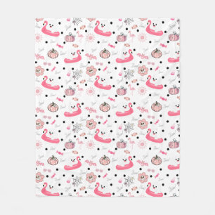 Schattige Tropische Halloween – Spoken & Flamingo Fleece Deken