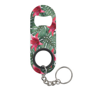 Schattige tropische palm Hawaiian Hibiskus Mini Flessenopener