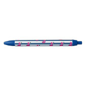 schattige tropische roze baby flamingo blauw gestr blauwe inkt pen (Voorkant)
