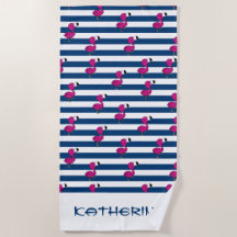 schattige tropische roze baby flamingo blauw gestr