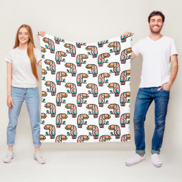 schattige tropische toekan vogel dier cadeau voor  fleece deken