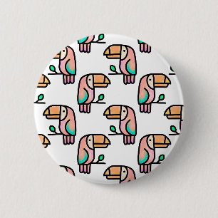 schattige tropische toekan vogel dier cadeau voor ronde button 5,7 cm