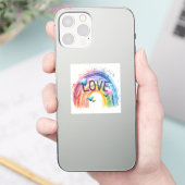 Schattige trots en positieve liefdessticker sticker (Telefoon)