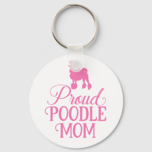 Schattige Trots Poodle Moeder Puppy Hond Liefde Ro Sleutelhanger