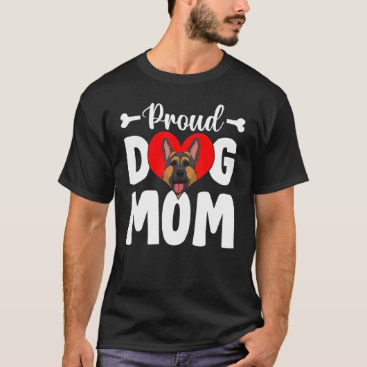 Schattige trotse Duitse herderhond Moeder Moederda T-shirt (Voorkant)