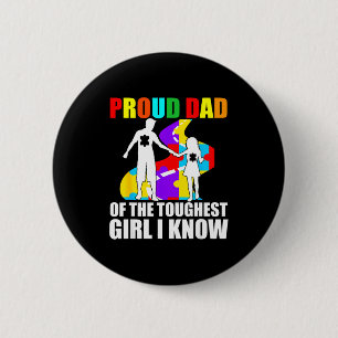 Schattige trotse vader van de toughest meisje puzz ronde button 5,7 cm