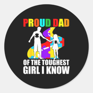 Schattige trotse vader van de toughest meisje puzz ronde sticker
