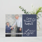 Schattige trouwjubileum foto liefde vertrouwen kaart (Staand voorkant)