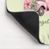 Schattige  Truck Roze Bloemen Groen Bladerdek Muismat (Hoek)