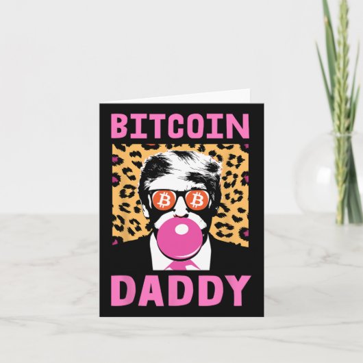 Schattige Trump Bitcoin Daddy Crypto Finance Money Kaart (Voorkant)