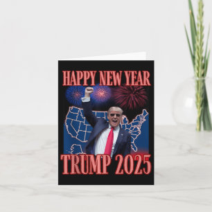 Schattige Trump Gelukkig Nieuwjaar 2025 45 47 Outl Kaart