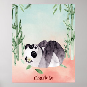 Schattige Tuimelende Panda Poster
