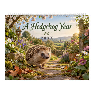 Schattige Tuin van de Egel door de Seizoenen Kalender