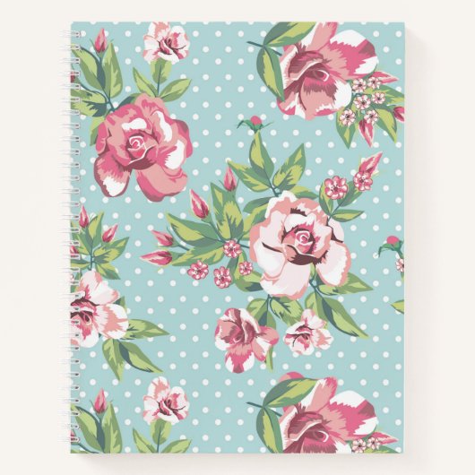 Schattige,  tuinbloemen blauw roos notitieboek (Voorkant)