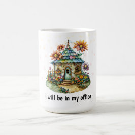 Schattige tuinhuisje koffiemok