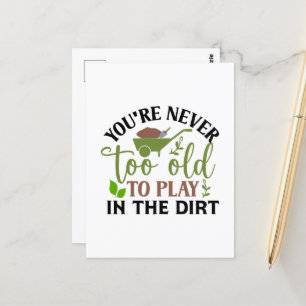 Schattige tuinieren woord art vuil briefkaart