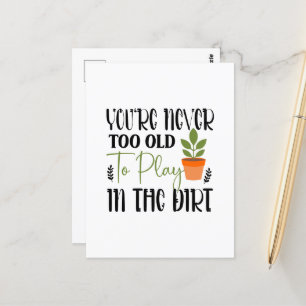 Schattige tuinieren woord art vuil briefkaart