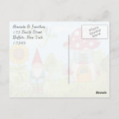 Schattige Tuinkabouter en Huis Bedankt Briefkaart (Achterkant)