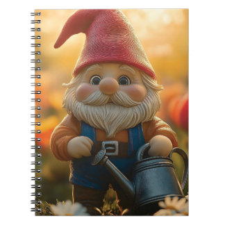 Schattige tuinkabouter met gieter notitieboek