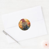 Schattige tuinkabouter met gieter ronde sticker (Envelop)