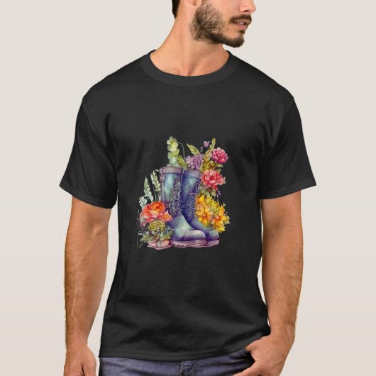 Schattige Tuinlaarzen T-shirt (Voorkant)