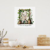 Schattige tuinleven aanpasbaar poster (Keuken)