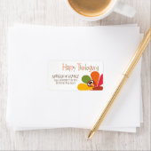 Schattige Turkije Happy Thanksgiving adreslabel Etiket (Insitu)